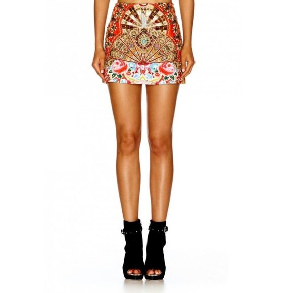 RARE! Camilla Cameos Dance Mini Skirt Beaded Embellished Size 1 Small b132 - Picture 6 of 16